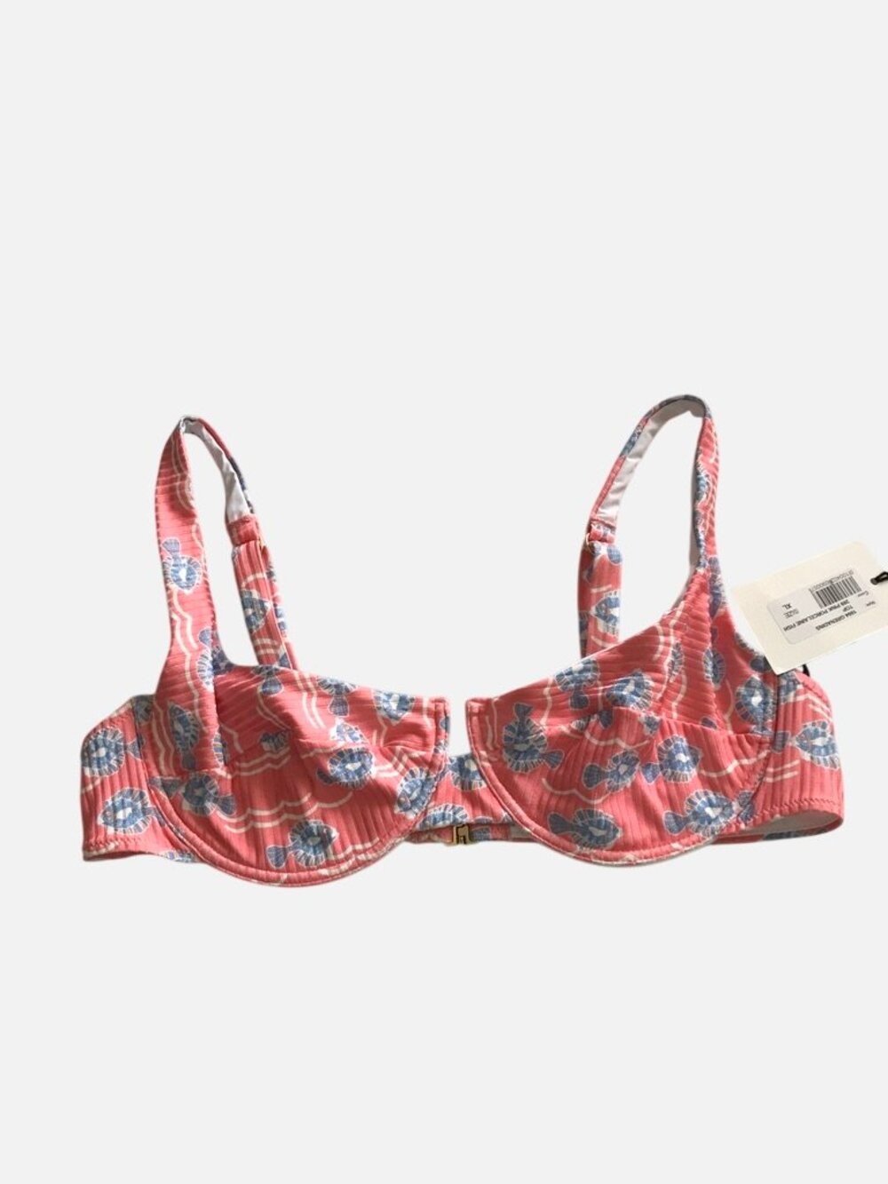FISCH Grenadins Bikini Top in Pink Porcelaine Fish size XL